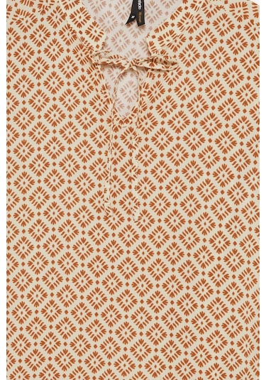 DeFacto Regular Fit Bağcıklı Yaka Desenli Uzun Kollu Bluz N1809AZ25SPBR189 DeFacto Regular Fit Bağcıklı Yaka Desenli Uzun Kollu Bluz N1809AZ25SPBR189