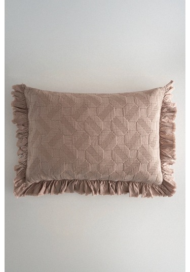 Ecocotton Tanya Pudra %100 Organik Pamuk Çift Kişilik Pike Yatak Örtüsü Takımı Pudra