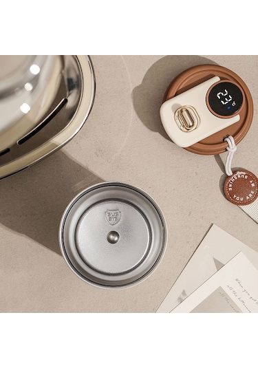 Ranyeek 450ml Akıllı Sıcaklık Ölçer Termos Bardak - 316 Çelik, 6-12 Saat Isı Saklama, Ev-ofis-outdoor Kullanıma Uygun, Taşınabilir Hediye Kupası Gümüş