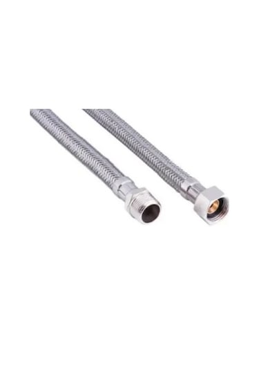 Nipelli Çelik Flex Bağlantı, 1/2"-3/4", 60 Cm, Erkek Dişi Dişli 1