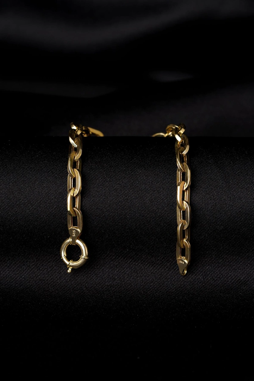 14 Ayar Altın Yengeç Bileklik Erkek 6.40 Mm Blk5845-e Sarı Altın