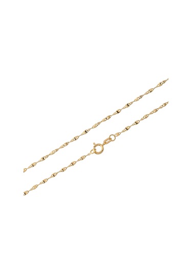 Cenova Kuyumculuk 14 Ayar Altın Kadın Kıvrımlı Singapur Zincir Kolye 1.60 Mm