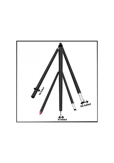 Uyguna-yakala 2.8 Mt - Çadır Direği - Tarp/tente/branda Direği - Dır.159 Çok Renkli