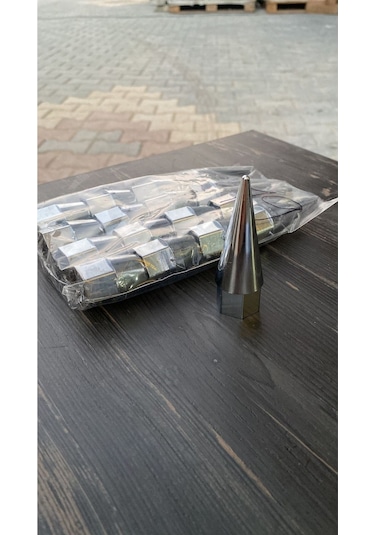 Sivri Mermi Bijon Kapağı Krom Renk Sökme Aparatlı 17mm