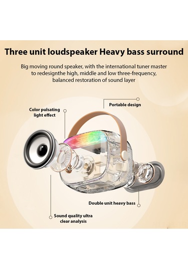 Lemestar "taşınabilir Kablosuz Karaoke Mikrofonlu Hoparlör Seti - 2 Mikrofon, Led Işık, Bluetooth 5.0"