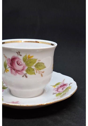 Winterling Kirchenlamitz Vintage Duble Kahve Fincanı 2 Parça 180 Ml Pembe-yeşil