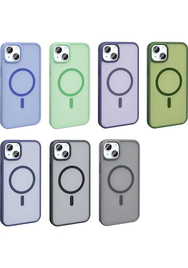 iPhone Uyumlu 13 Kılıf Magsafe Şarj Özellikli Mat Arka Yüzey Redclick Sio Kapak - Siyah