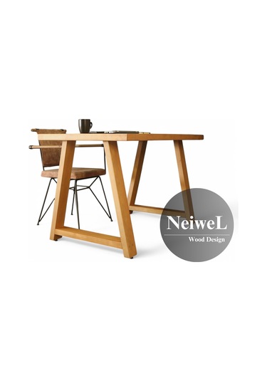 Neiwel Mies Doğal Ahşap Çalışma Ve Ofis Masası-70cm-200cm Açık Ceviz