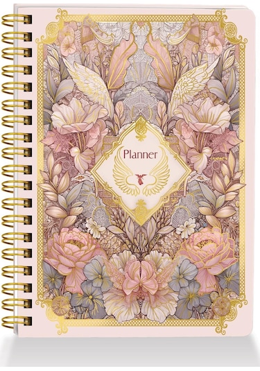 Spiralli Sert Kapak Süresiz Ajanda Planner A5 Pembe