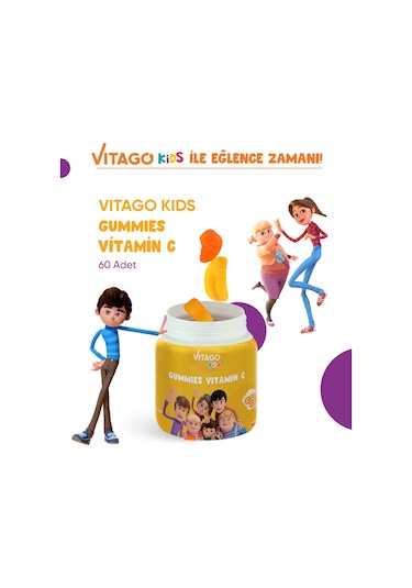 Vitago Kids Gummies C Vitamini 60 Adet Çiğnenebilir Jel