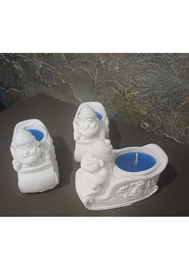 El Yapımı Noel Baba Kızağı Mumluk .