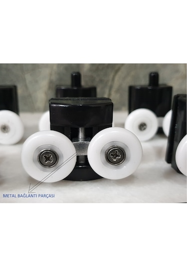 Inventa Siyah Duşakabin Cam Kabin Tekerleği Takım 24 Mm Siyah