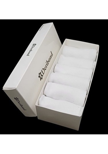 Deribond Pamuklu Patik Erkek Çorap 6 Adet Beyaz