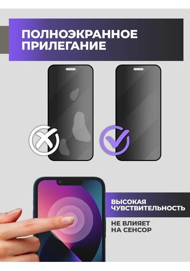 Amfox iPhone Uyumlu 13, 13 Pro Ve 14 İçin Anti-spy Koruyucu Cam 3'lü Paket 449737198