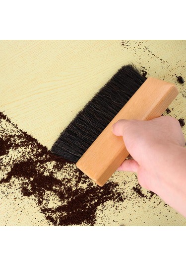 Suntek Kahve Değirmeni Makinesi Temizleme Fırçası Ahşap Saplı Dikdörtgen Delikli