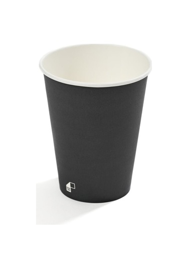 14 Oz Single Wall Baskılı Karton Bardak Antrasit 50 Adet 50