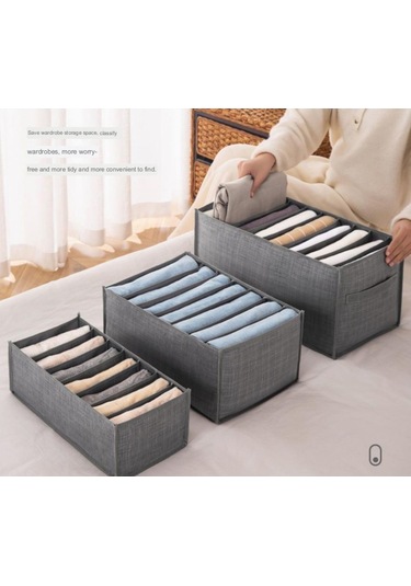 Pantolon Elbise Saklama Dokunmamış Kumaş Kutusu Kot Tayt Bölmeli Bitirme Çantası Giyim Bölücü Sepeti Ev Gardırop Bölücü Çanta Saklama Çantası C Diğer