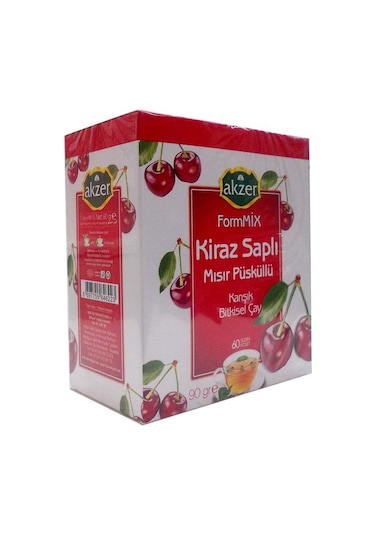 Akzer Formmix Kiraz Saplı Mısır Püsküllü Karışık Bitkisel Süzen Poşet Çay 60 x 1.5 G