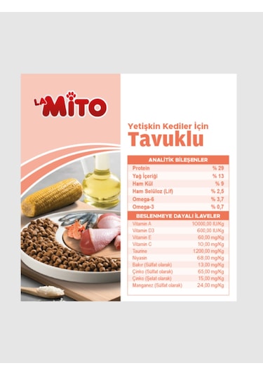 Mito La Adult Cat Tavuklu Yetişkin Kedi Maması 15 KG