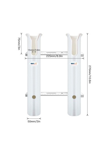 Taşınabilir Olta Rafı Çubuk Tutucular 2 Tüplü Abs Plastik Çubuk Rafları Ray Montaj Braketi