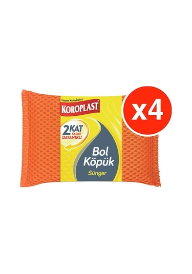 Koroplast Bol Köpük Sünger 4'lü