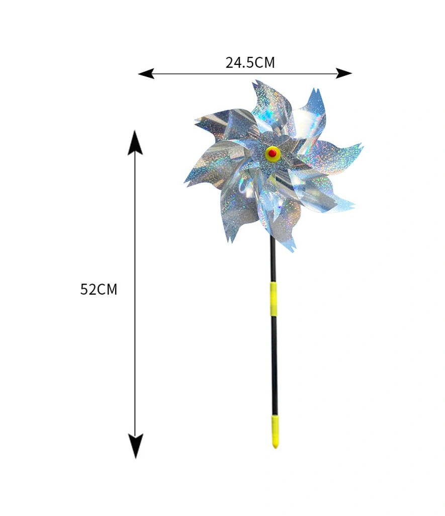 Yuntech01 Güçlü Yansıtıcı Kuş Kovucu: 8 Köşeli Güneş Enerjili Fırça, Bahçe-tarla-havaalanı Koruması, Kaliteli Plastik, 1 Adet Gümüş Noktalı