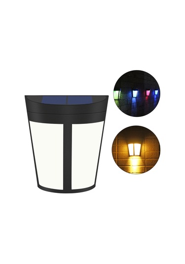 Geeroyoo 6 Led Güneş Enerjili Dış Mekan Yarım Duvar Lambası, Ip65 Su Geçirmez, 1000mah Şarj Edilebilir Pil, Sıcak Beyaz + Renkli Işık Çok Renkli