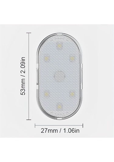 Araç Ve Dolap İçi Mavi Işık Şarjlı Dokunmatik Led Lamba Işık
