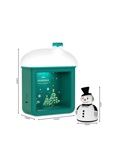 Teltree Yeşil Santa Kar Ev 3d Led Lamba, 2 Anahtar Modu Düğme + Bebek , 3 Parlaklık Seviyesi, Usb-c Şarjlı, Noel Dekorasyonu Hediyelik Yeşil