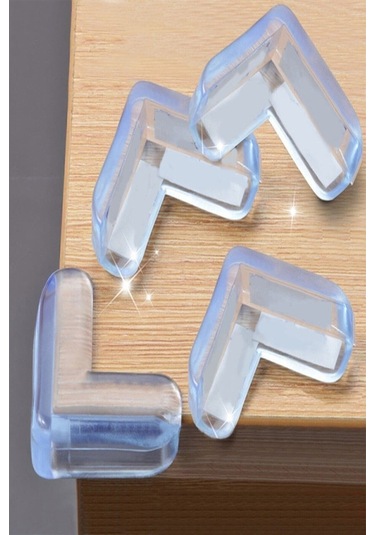 Büro Ev Bebek Güvenliği İçin 8adet Silikon Masa Sehpa Köşe Koruyucu Aparat Seti Gri