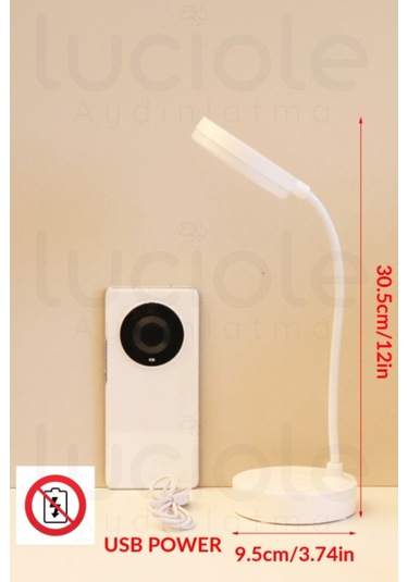 Ct-8440 Berlin Şarjlı Dokunmatik Dimmerli 3 Renk Led Masa Lambası - Beyaz Diğer