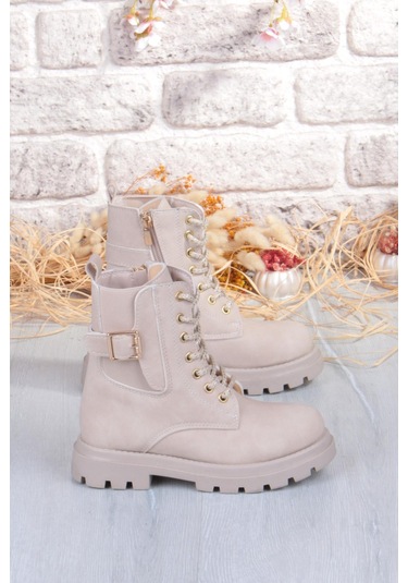 Fort Cool Aleda Anatomik Sıcak Astar Kaymaz Taban Kız Çocuk Bot Bej