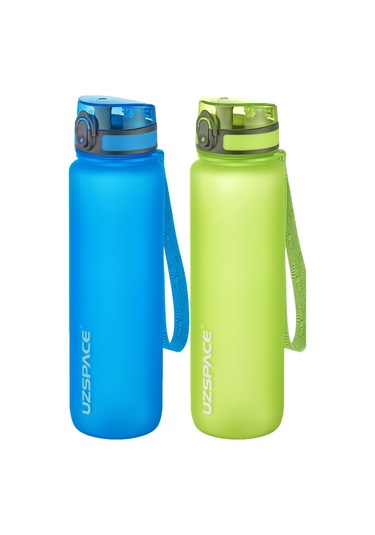 Uzspace 2'li Tritan Matara Seti 1000 ml Büyük Boy 14 Farklı Renk Seçeneği FiftyFifty