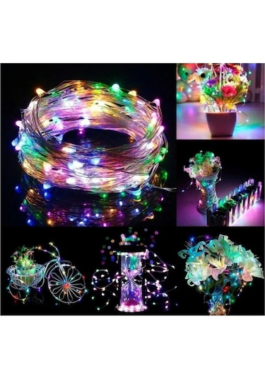 Rgb Karışık Renk Peri Led Işık Sarı Işıklı Dekoratif Pilli Ledli