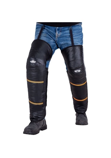 Motosiklet Diz Pedleri Açık Sıcak Rüzgar Geçirmez Bisiklet Siyah - Turuncu