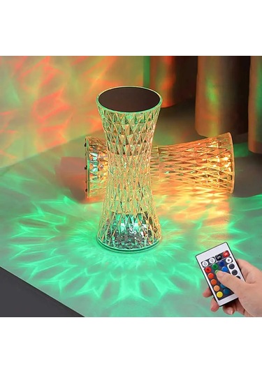 Conventions1 Elmas Masa Lambası Usb Şarj Edilebilir Kristal Beyaz