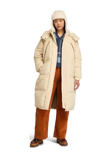 Timberland Howker Recycled Down Puffer Long Parka Kadın Ceket Tb0a5zc3efl1 Bej