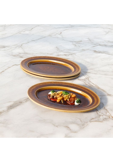 Güral Porselen Valeron 2 Adet 29 Cm Kayık Tabak Reaktif Saura 137 Diğer
