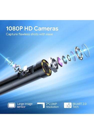 Depstech DS300 7.9mm Dual Lens 4.3 LCD 1080P 5M Yılan Kamera