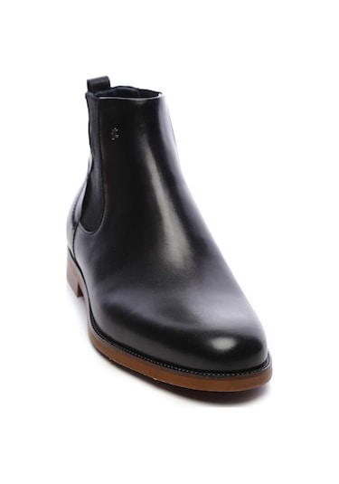 Tamer Tanca Erkek Hakiki Deri Siyah Deri Casual Bot 383 3655 B Erk Bot Sk19/20 Sıyah Dr Siyah