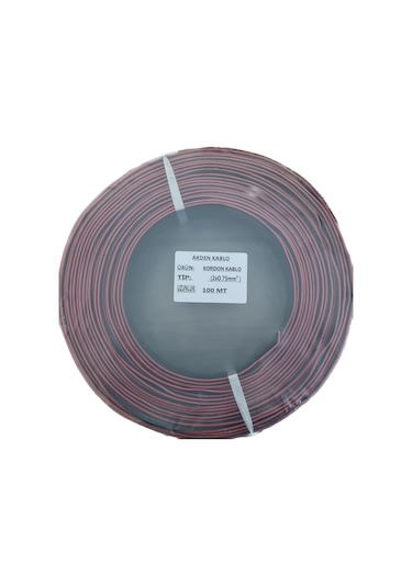 Elektrik Kablosu Kordon 2X0.75 Siyah 100Mt