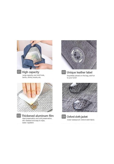 Yalıtımlı Öğle Yemeği Çantası, Taşınabilir Öğle Yemeği Çantası, Ofis, Okul, Seyahat, Kamp Yemeği İçin Su Geçirmez Öğle Yemeği Kutusu Çok Renkli