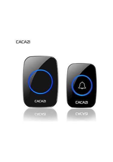 Cacazi Kablosuz Uzaktan Kumandalı Led Kapı Zili Siyah