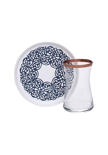 Decorium 6 Lı Çay Takımı Rose Gold Lacivert Rose Gold