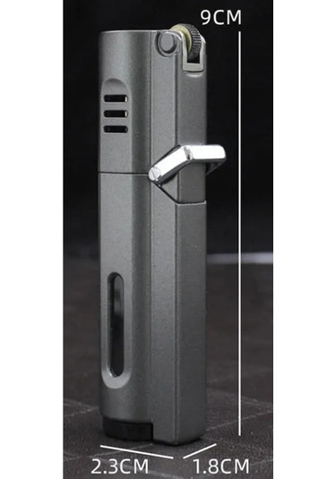 Premiumquality Parlak Gunmetal 3 Torch Pürmüz Metal Puro Çakmağı
