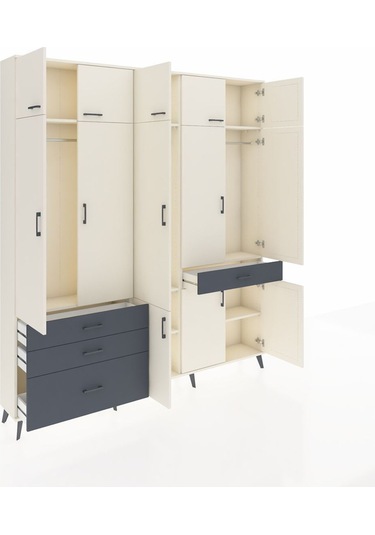 Arges Dolap 8 Raflı 4 Çekmeceli 3 Askılı 220x30x243 Aytaşı-aytaşı/antrasit Aytası/antrasıt Arges Dolap 8 Raflı 4 Çekmeceli 3 Askılı 220x30x243 Aytaşı-aytaşı/antrasit Aytası/antrasıt