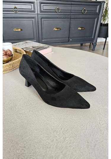 Ops 10 1899 Topukla Kadın Kadeh Topuklu Stiletto Siyah Süet