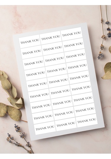 Desenli Thank You Teşekkür Stickers Paketleme Çıkartma Pytkstk90