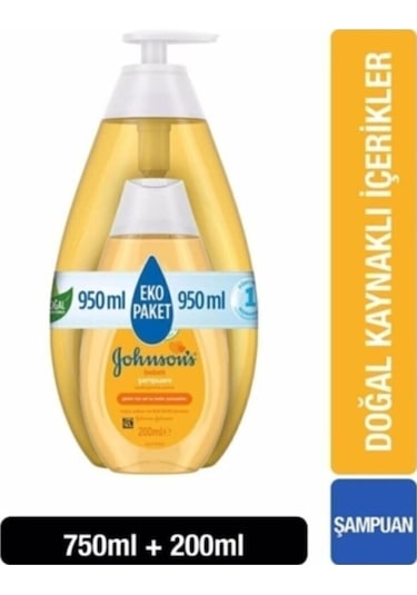 Johnson's Baby Bebek Şampuanı 750 ML + Bebek Şampuanı 200 ML