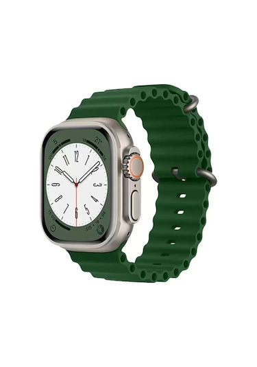 Newface Apple Watch Uyumlu 38mm Ocean Kordon - Koyu Yeşil